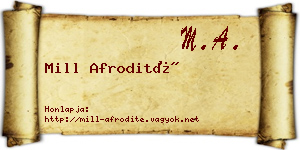 Mill Afrodité névjegykártya